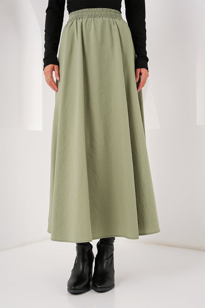 BGD Women Woman Pocket Detailed Long Skirt 8024 - Khaki - Avondale