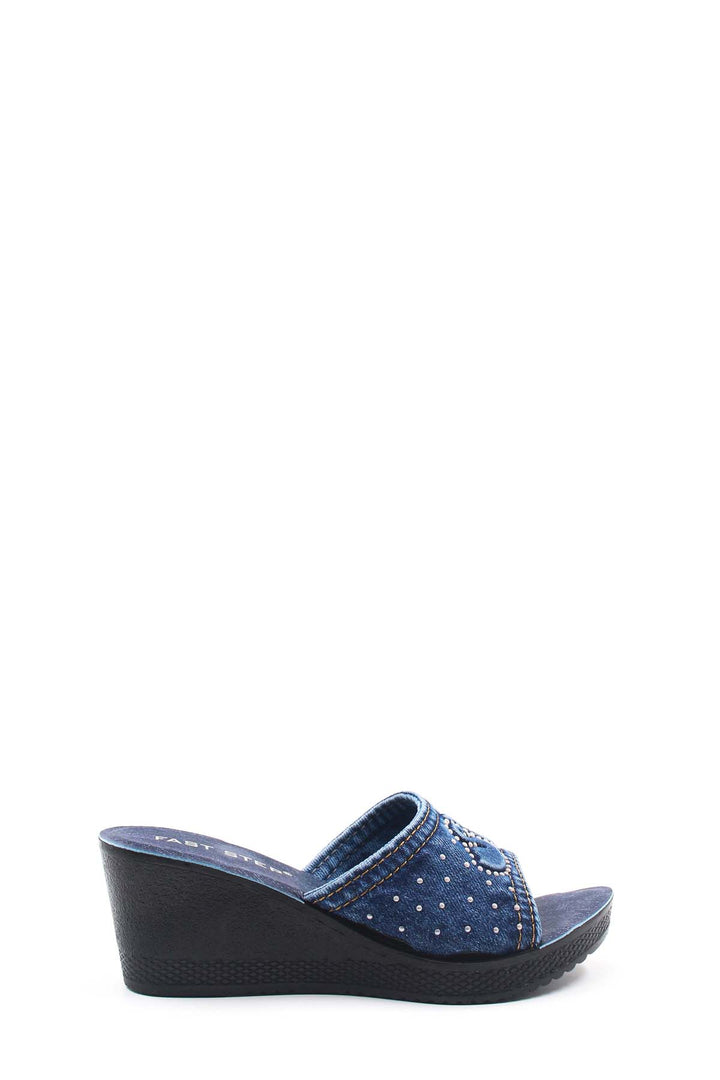 FST Woman Flat Slippers 158ZA633 Denim - Villa Victoria