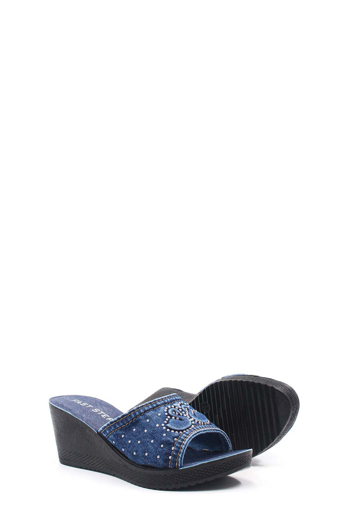 FST Woman Flat Slippers 158ZA633 Denim - Villa Victoria