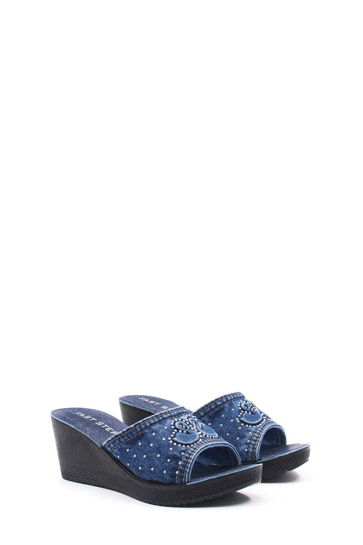 FST Woman Flat Slippers 158ZA633 Denim - Villa Victoria