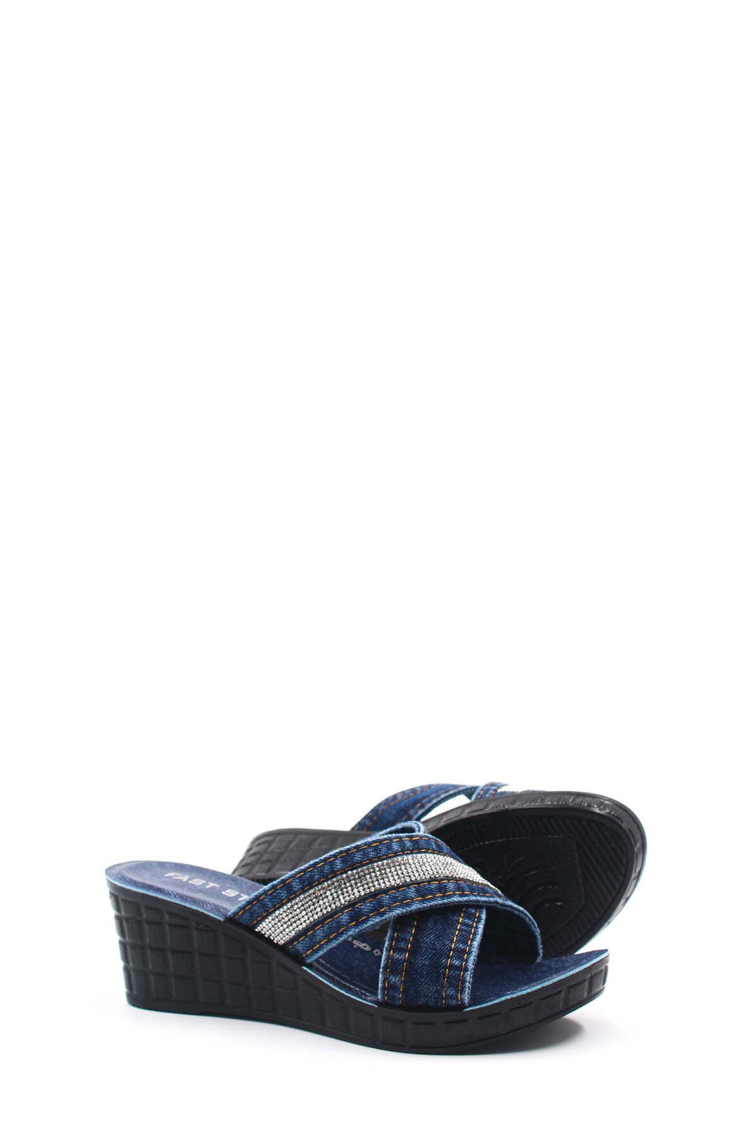 FST Woman Flat Slippers 158ZA709 Denim - Friendswood