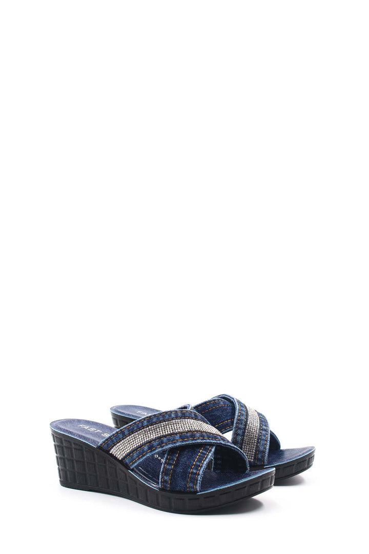 FST Woman Flat Slippers 158ZA709 Denim - Friendswood