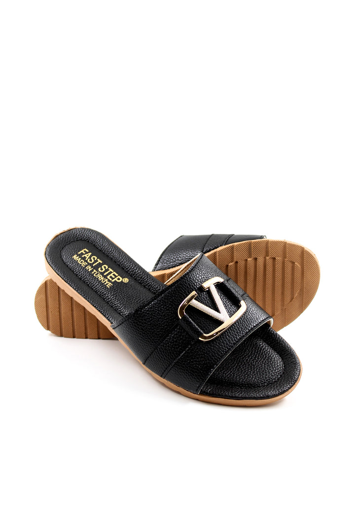 FST Woman Flat Slippers 935ZA120 Black - Hennef