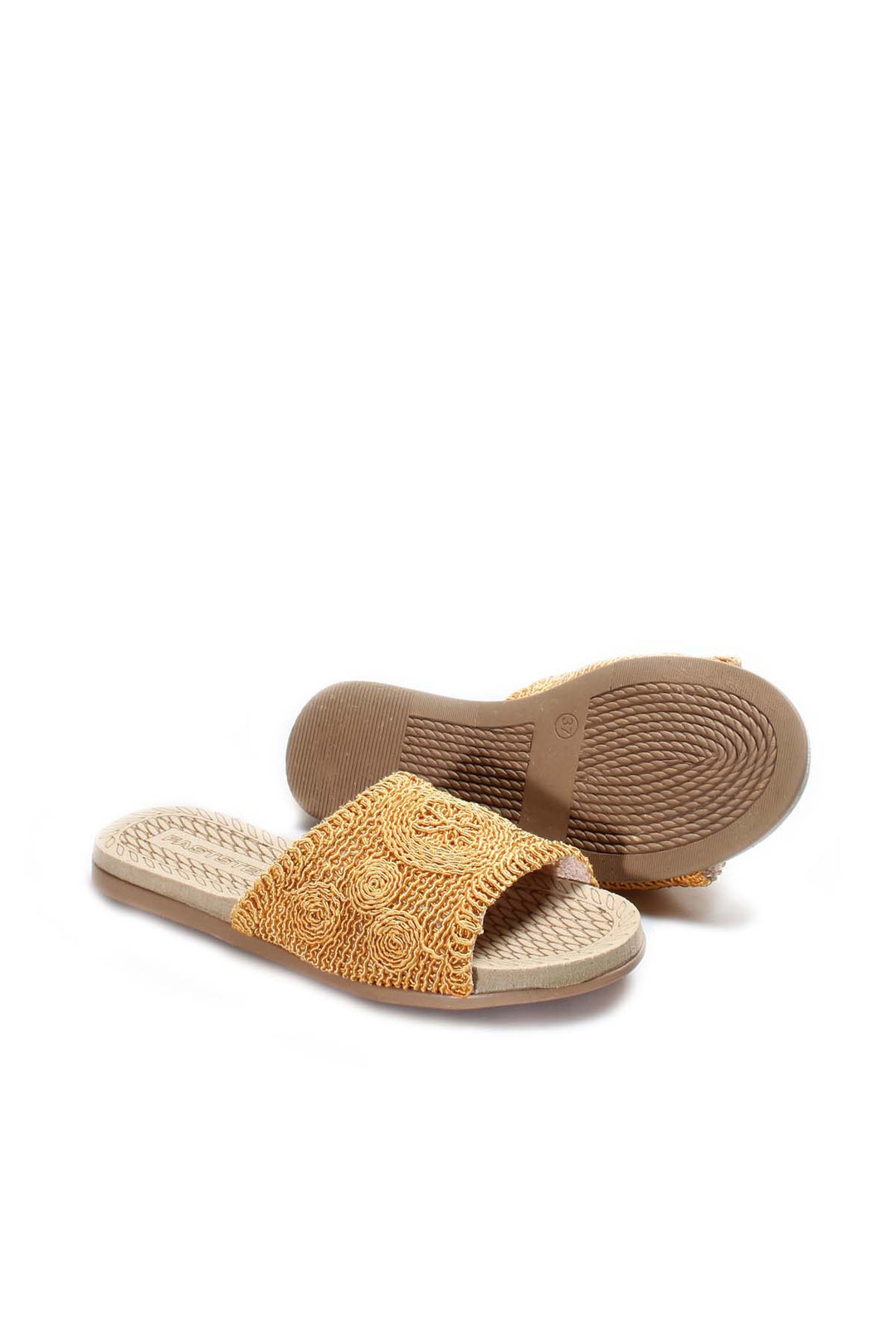 FST Woman Flat Slippers 935ZA370 Mustard - Keighley