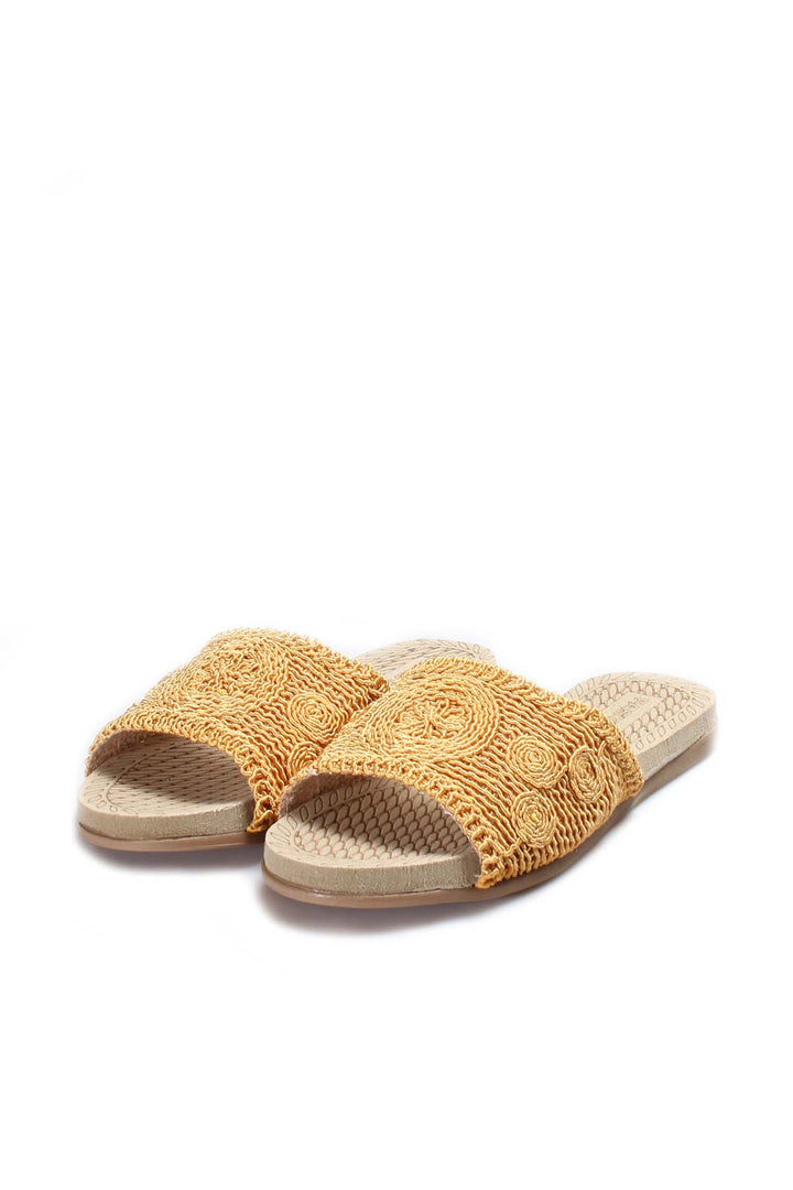 FST Woman Flat Slippers 935ZA370 Mustard - Keighley