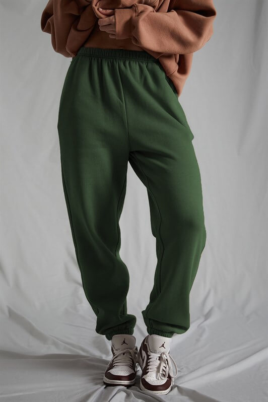 MDX Women's Khaki High Waist Elastic Oversized Sweatpants MG1235 - Salamanca