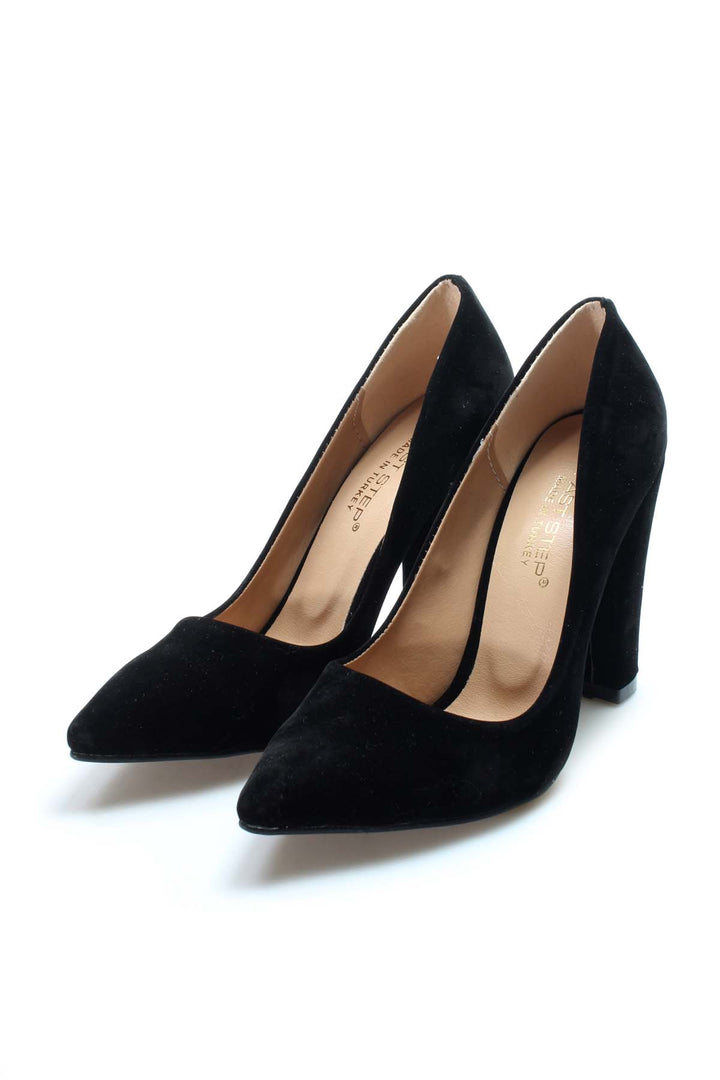 FST Woman Thick Heeled Shoe 610ZA1801 Black Suede - Albany