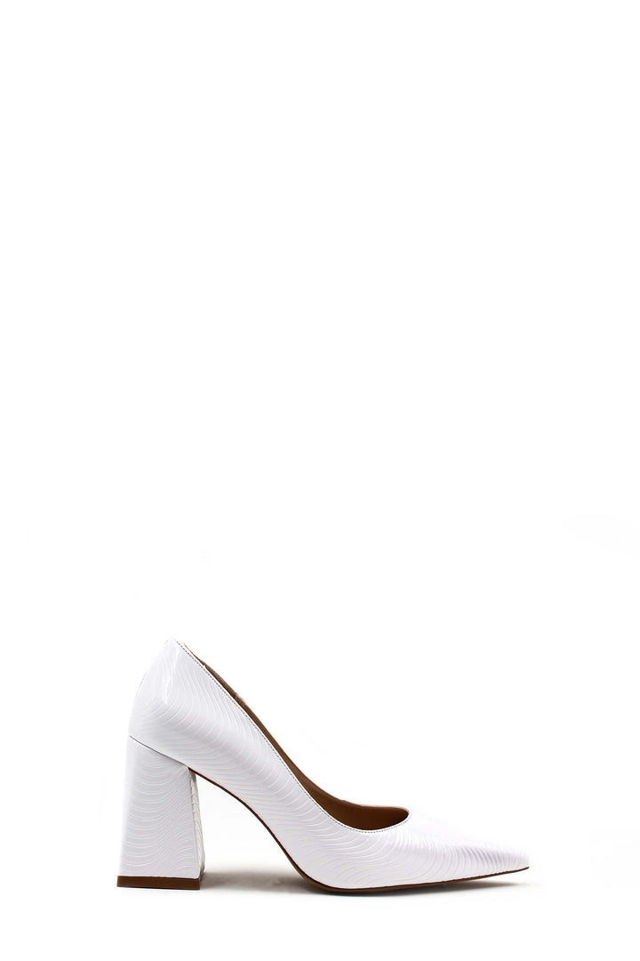 FST Woman Thick Heeled Shoe 792ZA035-328 White Patent - Wels