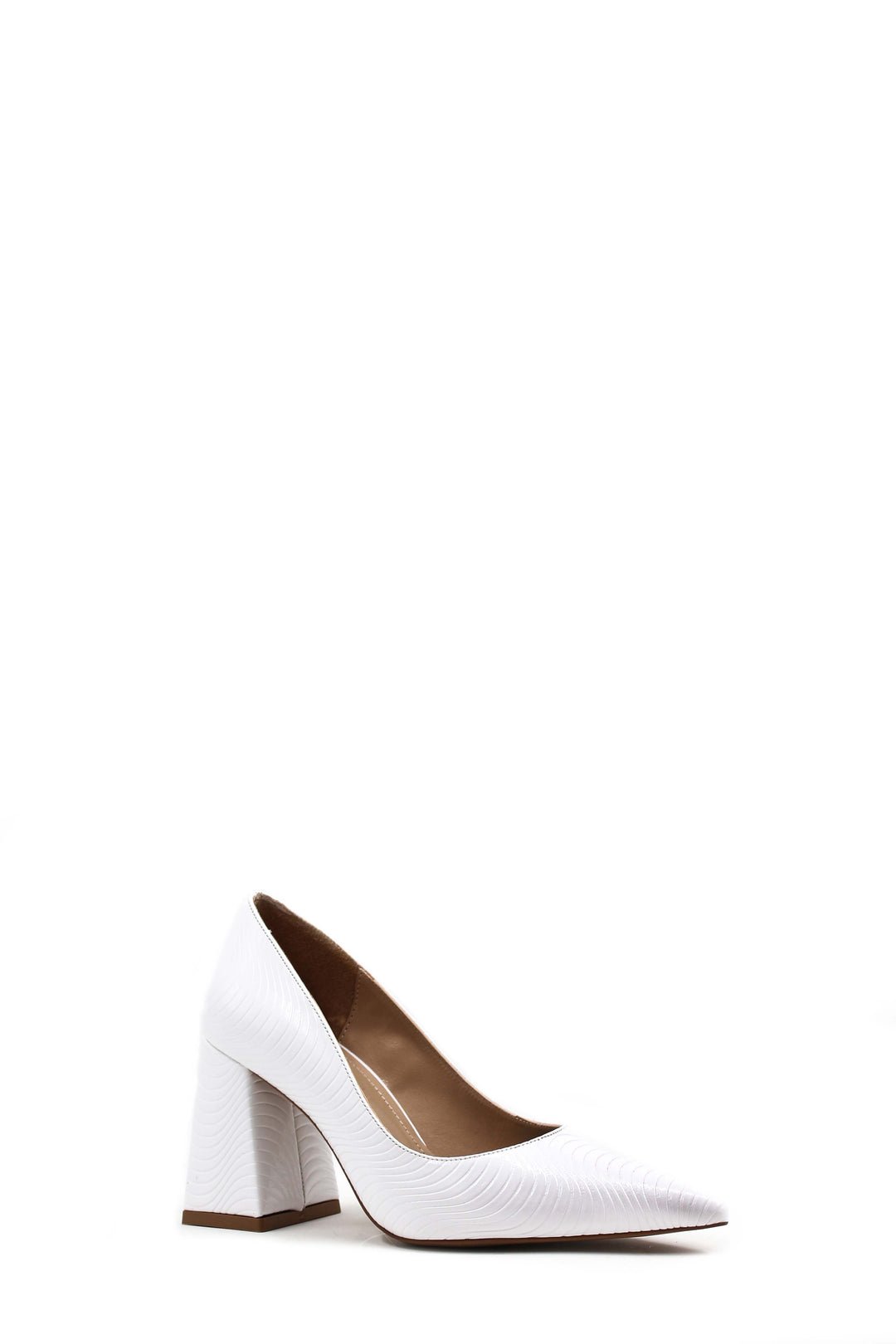 FST Woman Thick Heeled Shoe 792ZA035-328 White Patent - Wels