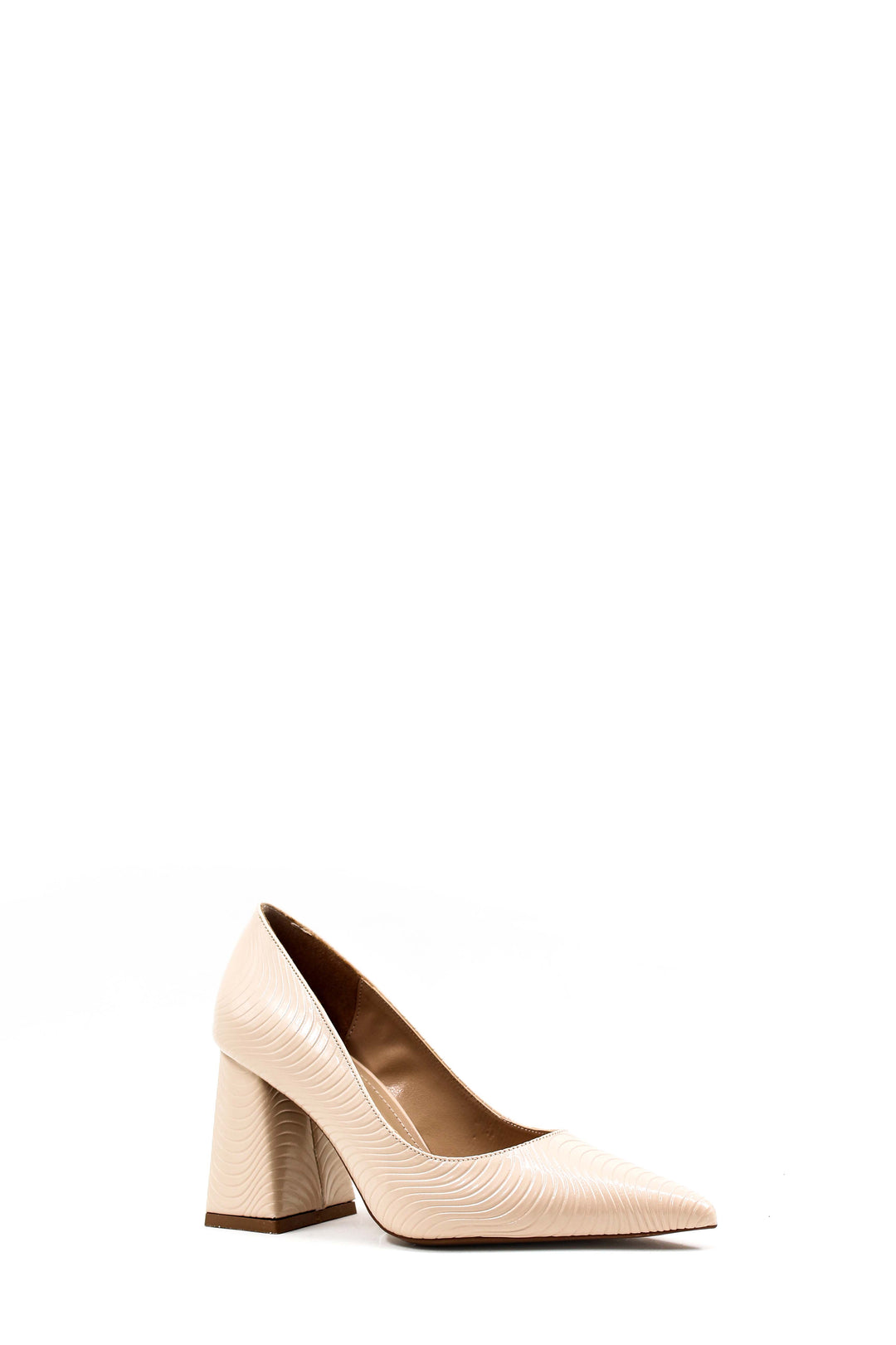 FST Woman Thick Heeled Shoe 792ZA035-328 Beige Patent - Sayreville