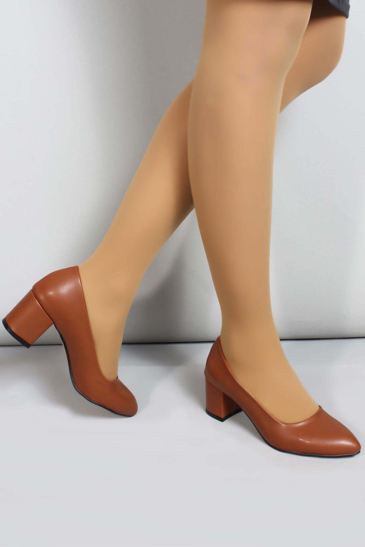 FST Woman Thick Heeled Shoe 961ZA559 Tan - Guaymas