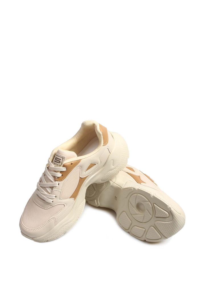 FST Women's Sneaker Shoes 666ZA152 Ecru Tan - Barcellona-Pozzo di Gotto