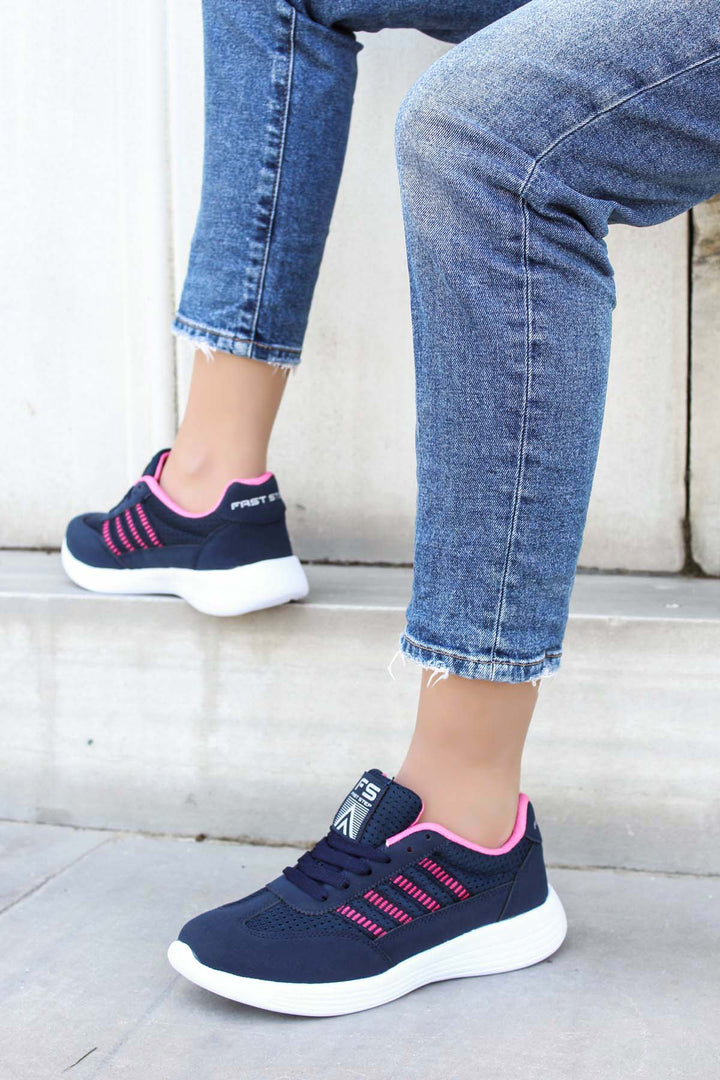 FST Women's Sneaker Shoes 925ZA221 Navy Fuchsia - Novara