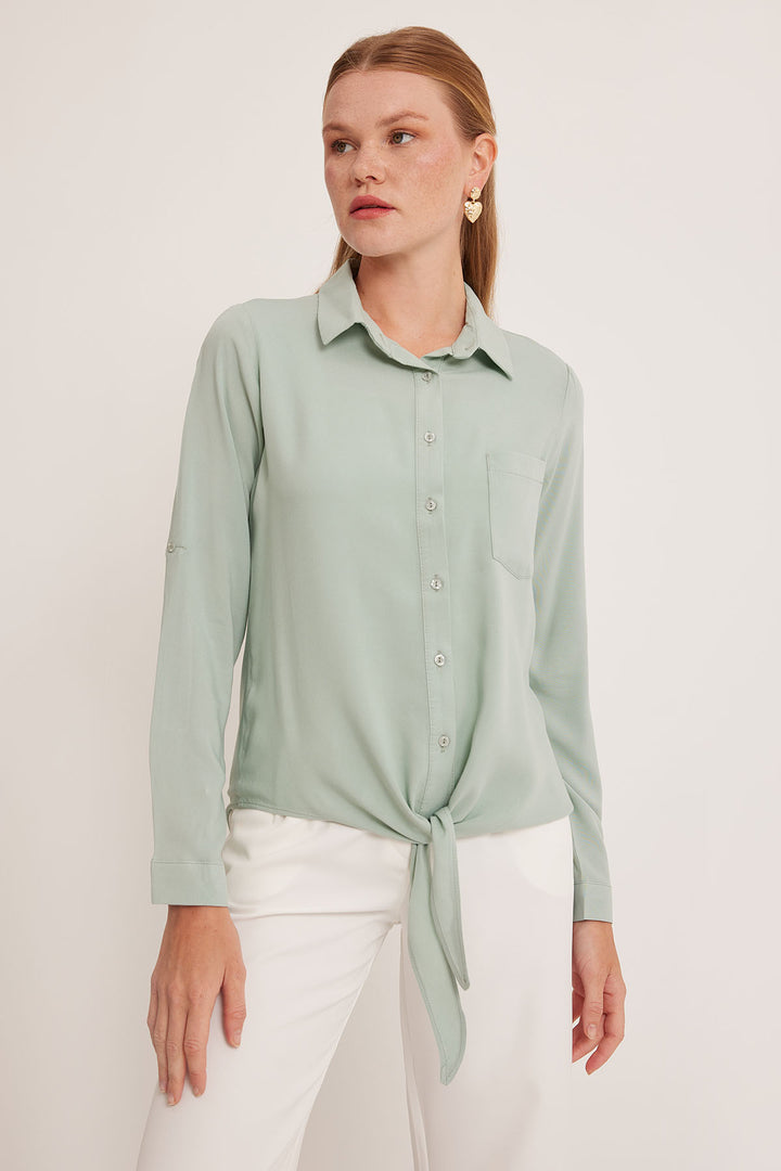 BGD Women Women's Sage Green Viscose Shirt 20237 - Avondale