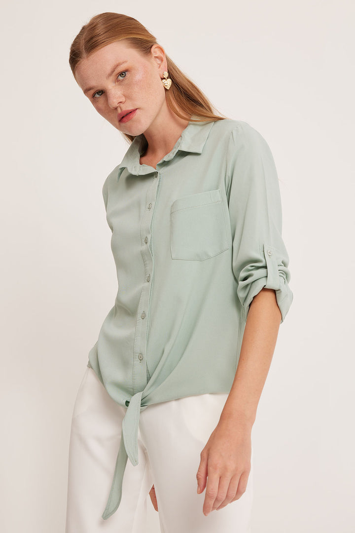 BGD Women Women's Sage Green Viscose Shirt 20237 - Avondale