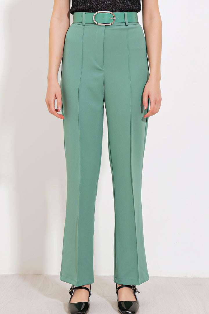 BGD Women Women's Mint High Waist Fabric Pants 6584 - Mint - Avondale