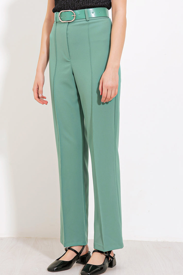 BGD Women Women's Mint High Waist Fabric Pants 6584 - Mint - Avondale