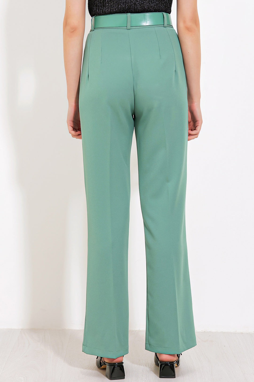 BGD Women Women's Mint High Waist Fabric Pants 6584 - Mint - Avondale