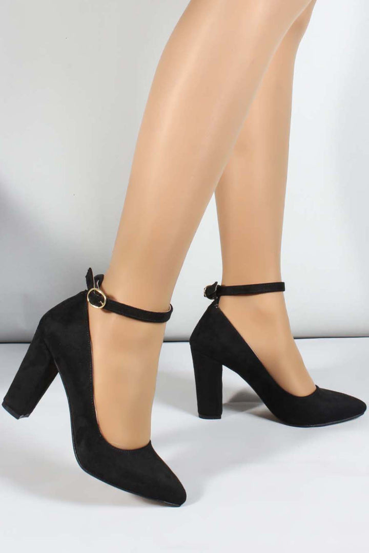 FST Woman High Heel Shoes 961ZA552 Black Suede - Santa Ana Chiautempan