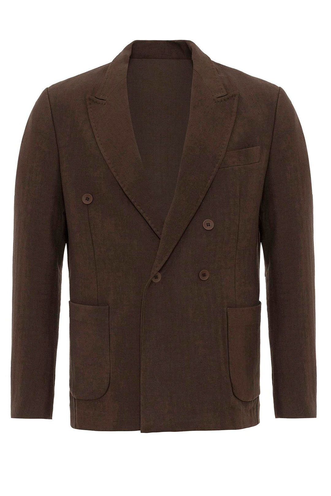 ANT Double-breasted Closure Linen Blend Men's Blazer Jacket - Hoboken