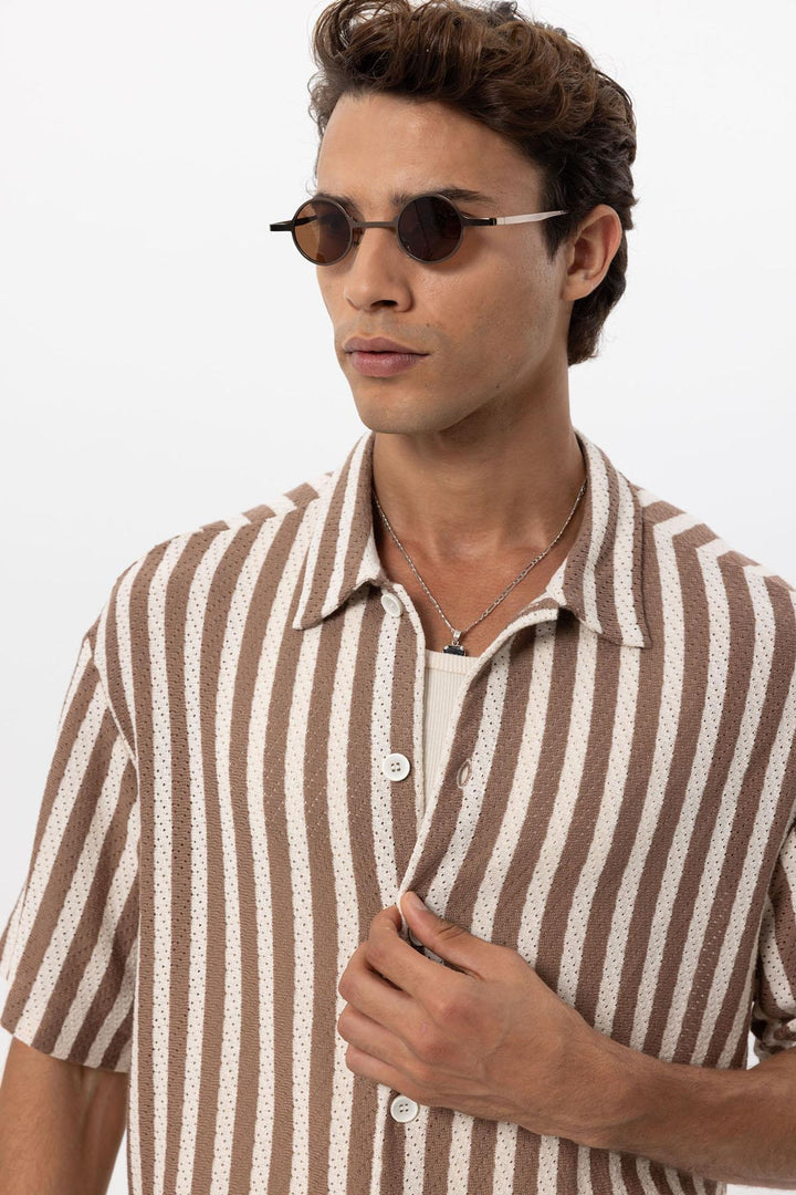 ANT Oversized Openwork Striped Men's Shirt - Winsford