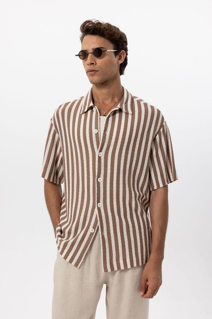 ANT Oversized Openwork Striped Men's Shirt - Winsford