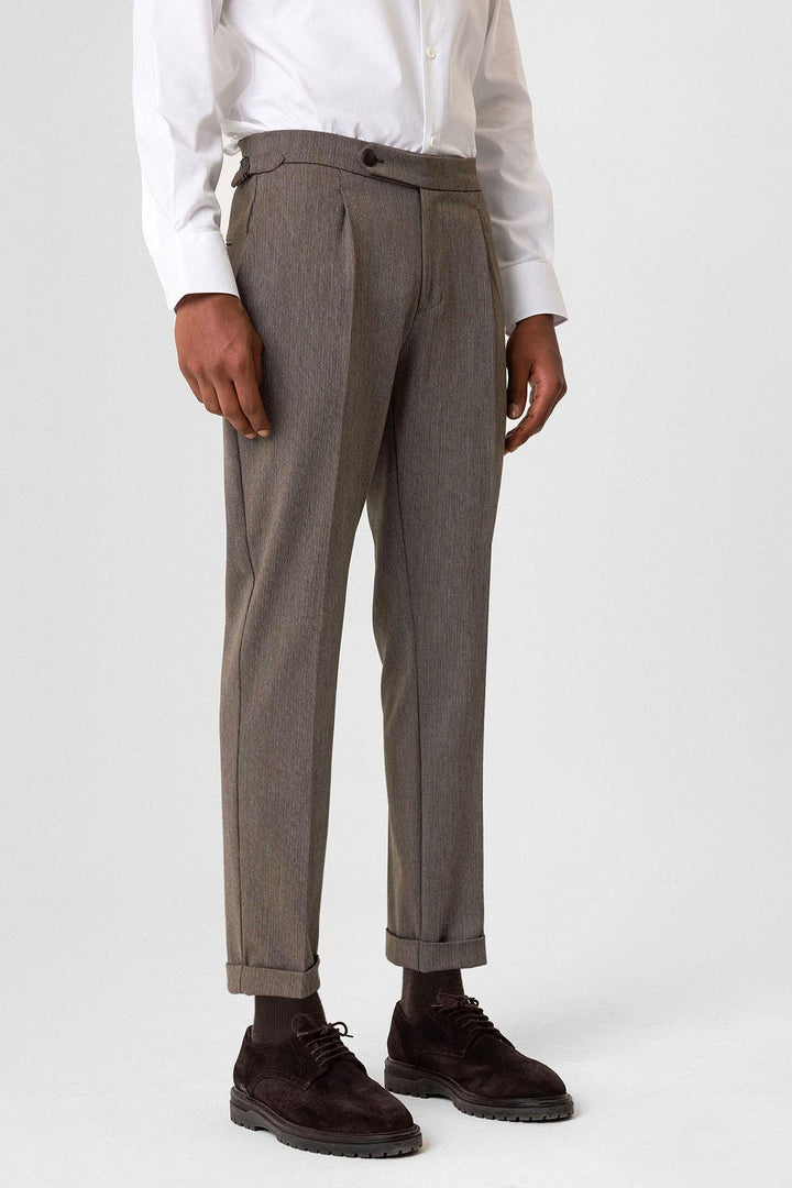 ANT High Waist Pleated Double Leg Men's Trousers - Kozáni