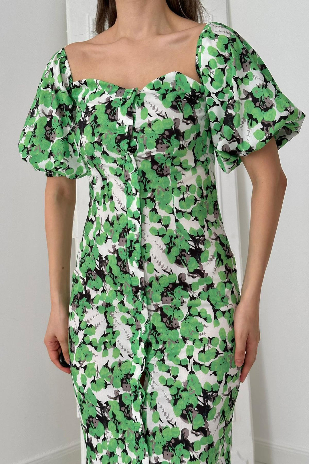 ELS Heart Collar Mini Dress - Green - Norwalk