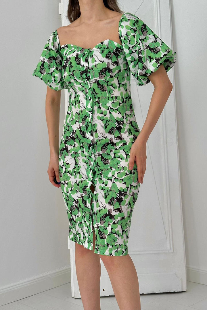 ELS Heart Collar Mini Dress - Green - Norwalk