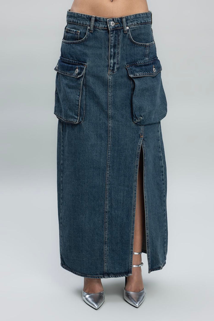 BSL Women Cargo Pocketed Denim Skirt - Horad Zhodzina