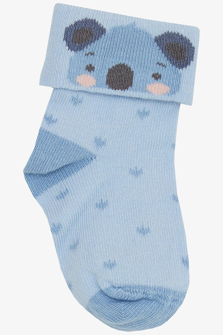 BRE Katamino Baby Boy Socks 2 Pairs Cute Koala Printed 0-24 Months, Blue - Ibiza