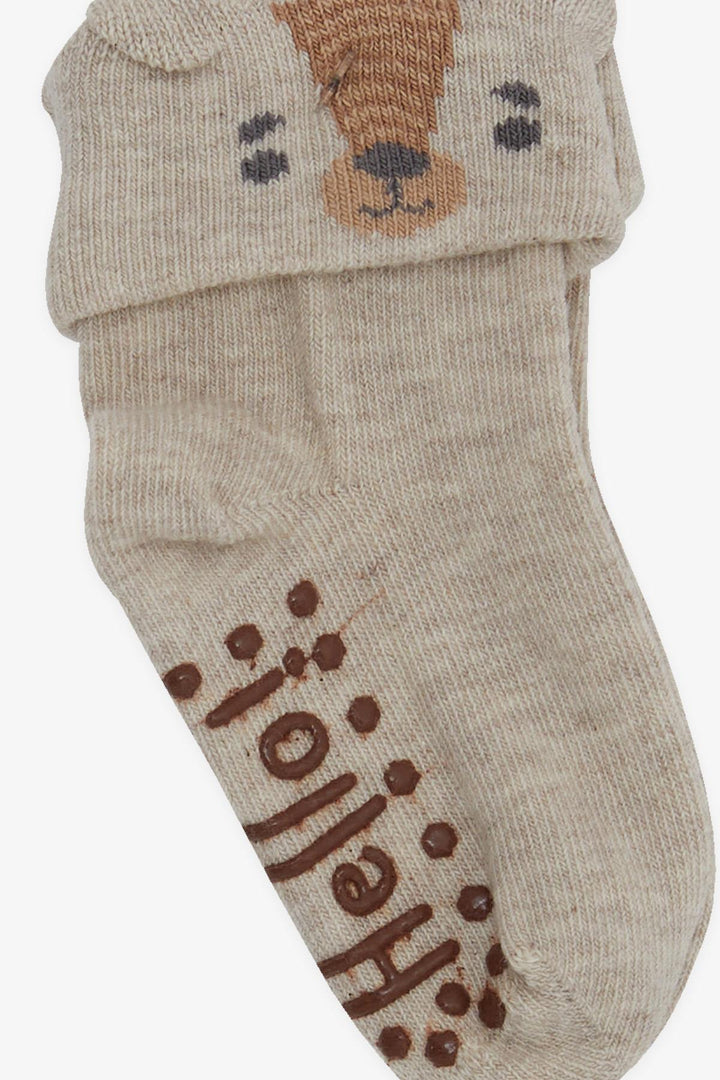 BRE Katamino Baby Boy Socket Socks 3D Abs 6 Months-2 Years, Beige - Aranjuez