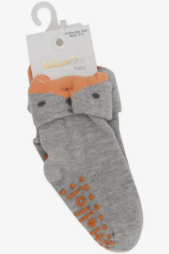 BRE Katamino Baby Boy Socks with 3D and Abs, 6 Months-2 Years, Gray - Auxerre