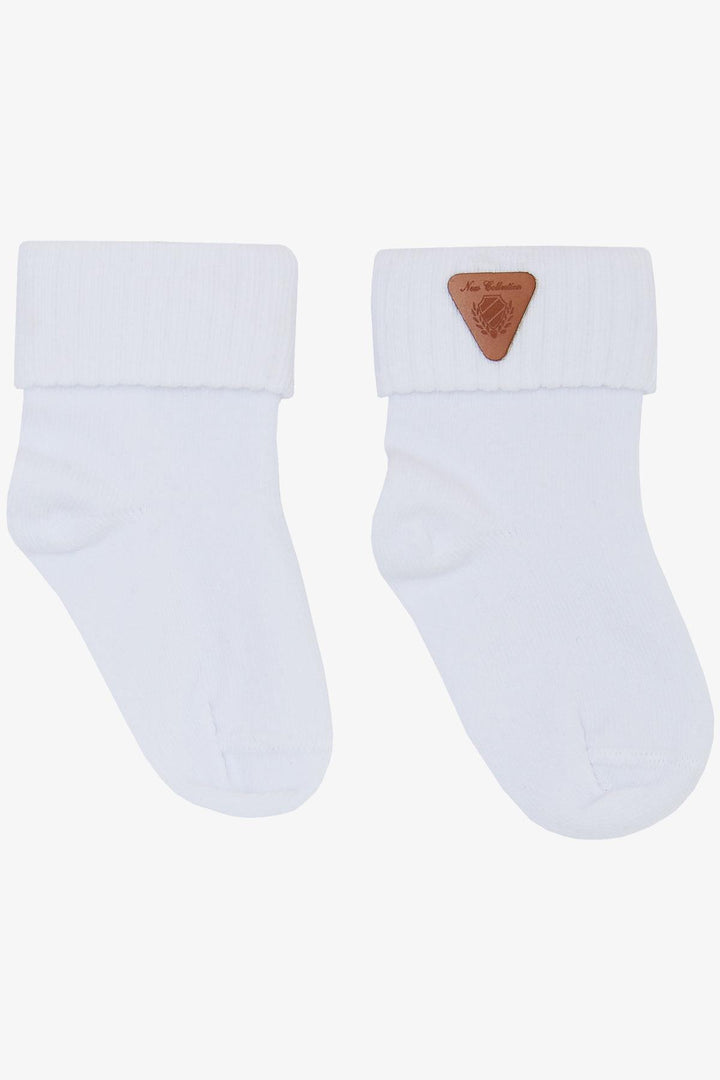 BRE Katamino Baby Boy Socks with Arm Pattern 08 Months, White - Binghamton