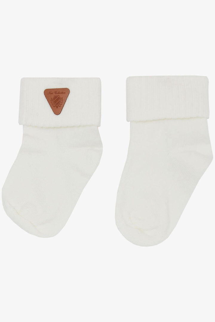 BRE Katamino Baby Boy Socks with Arm Pattern 08 Months, Ecru - Titusville