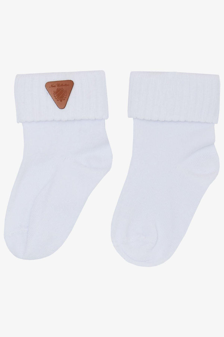 BRE Katamino Baby Boy Socks with Arm Pattern 08 Months, White - Binghamton