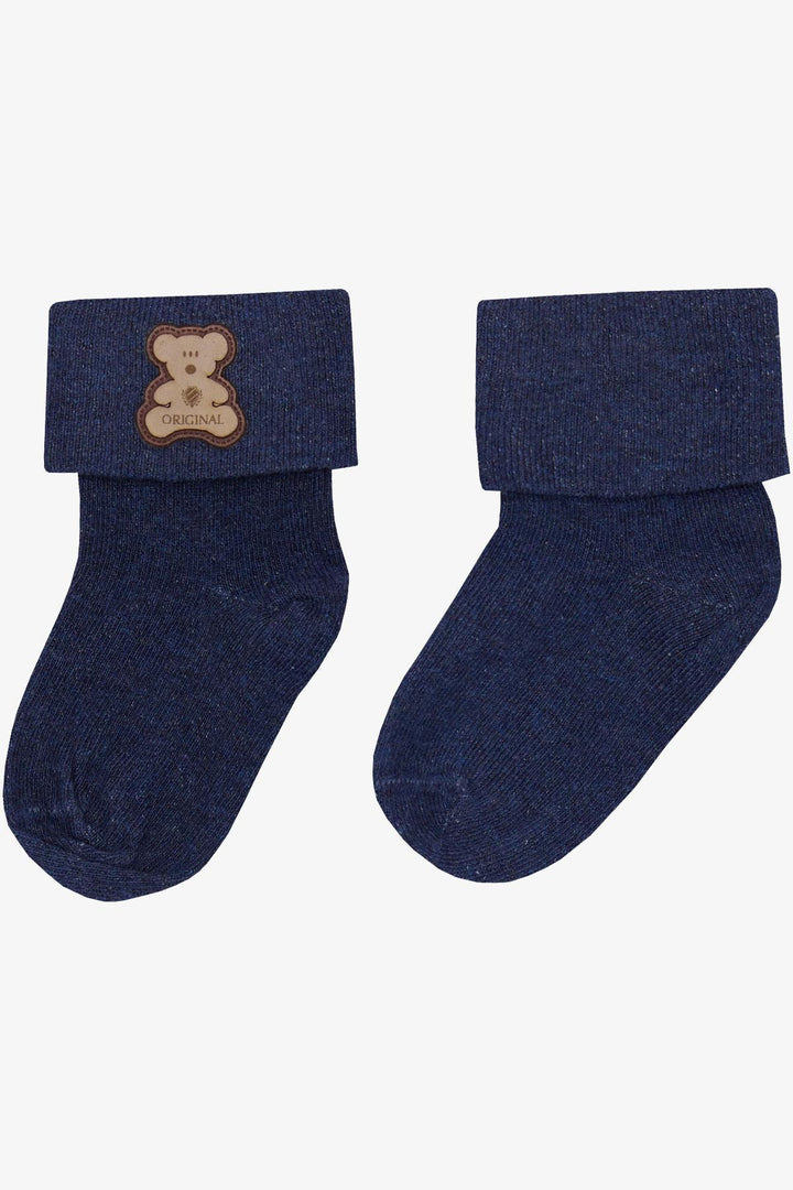 BRE Katamino Baby Boy Socks with Bear Design 08 Months, Dark Blue - Gjakovë