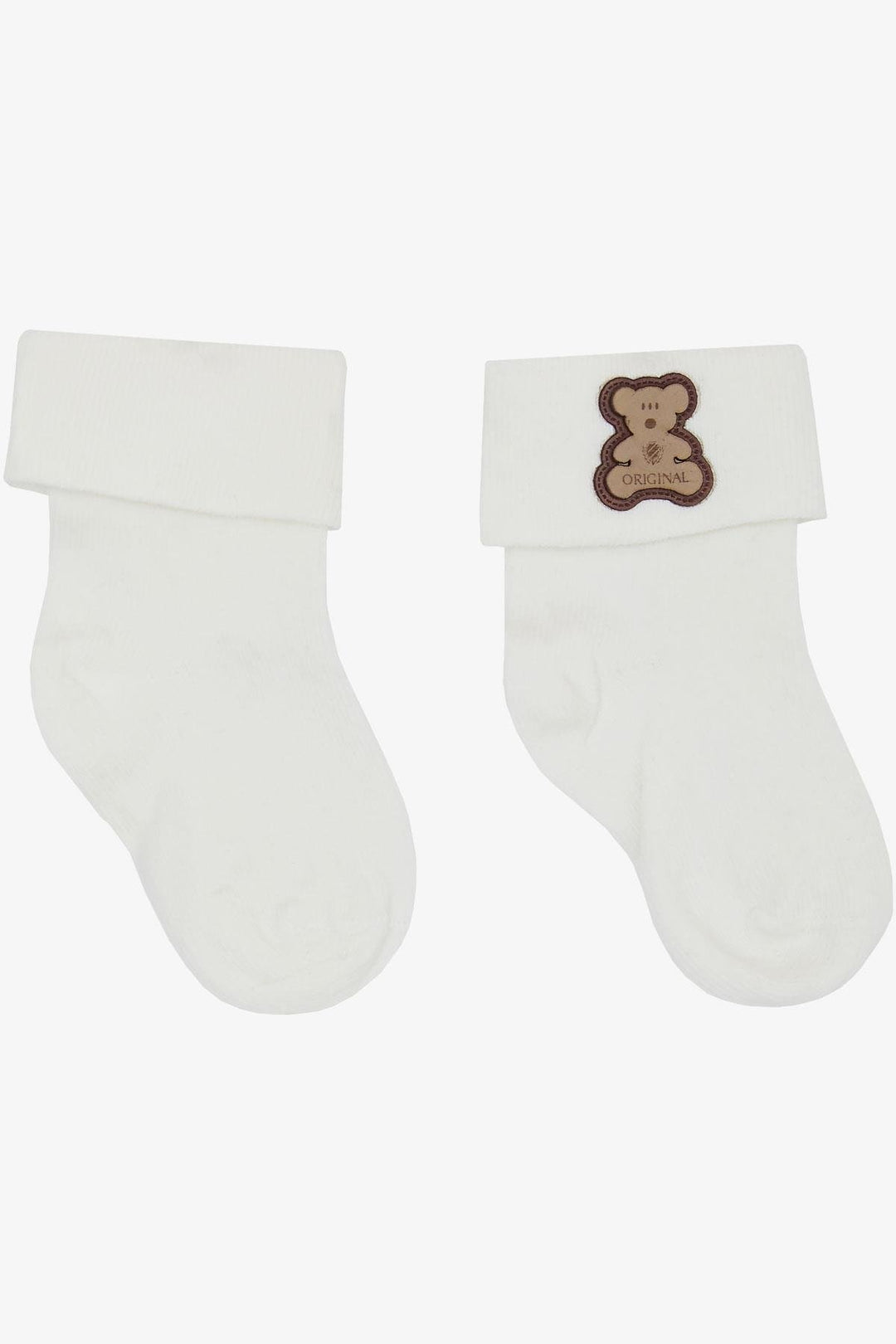 BRE Katamino Baby Boy Socks with Bear Design 08 Months, Ecru - Clearwater