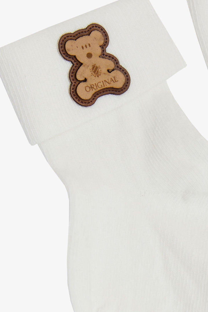 BRE Katamino Baby Boy Socks with Bear Design 08 Months, Ecru - Clearwater