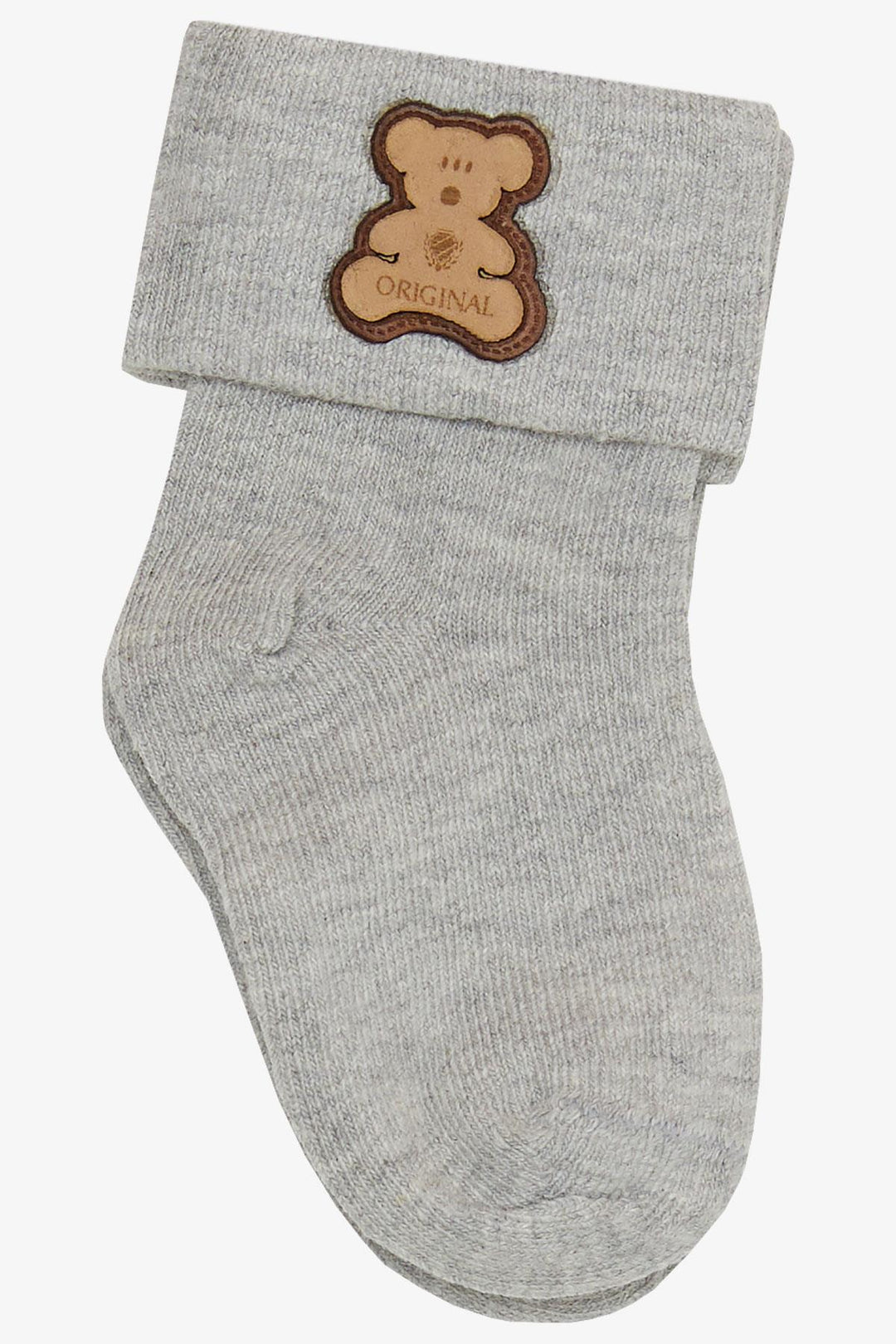 BRE Katamino Baby Boy Socks with Bear Design 08 Months, Gray - Joliette