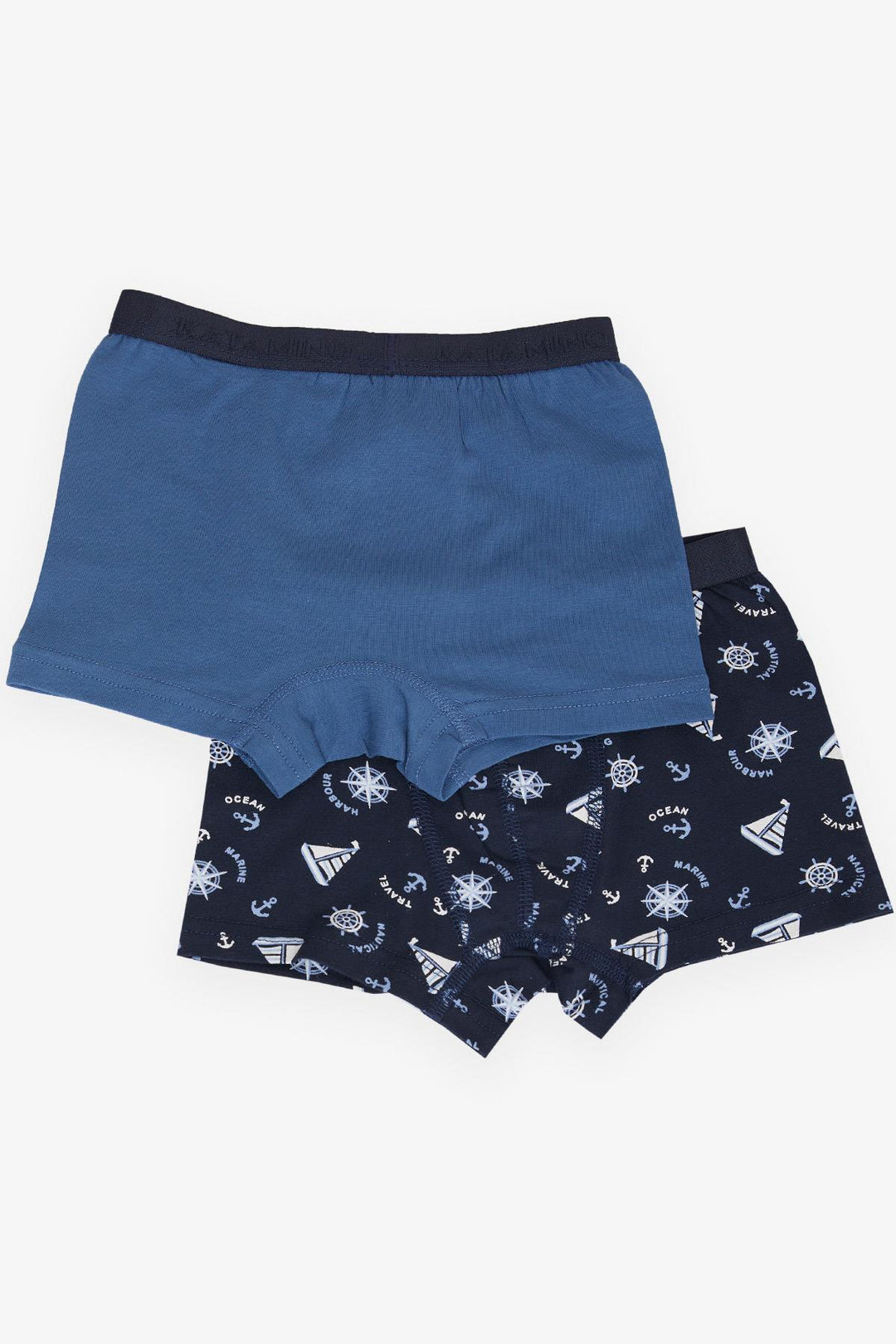 BRE Katamino Boy's 2-Pack Boxer Ocean Themed Anchor Patterned, 13 Years, Mixed Color - Gouda