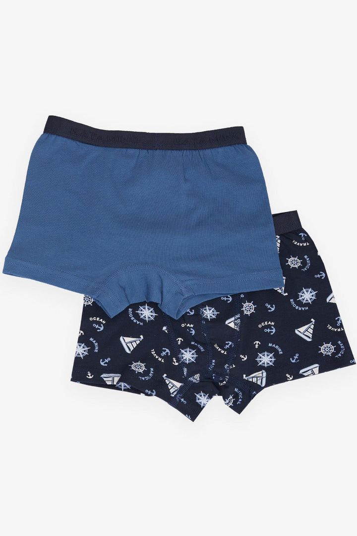 BRE Katamino Boy's 2-Pack Boxer Ocean Themed Anchor Patterned, 13 Years, Mixed Color - Gouda