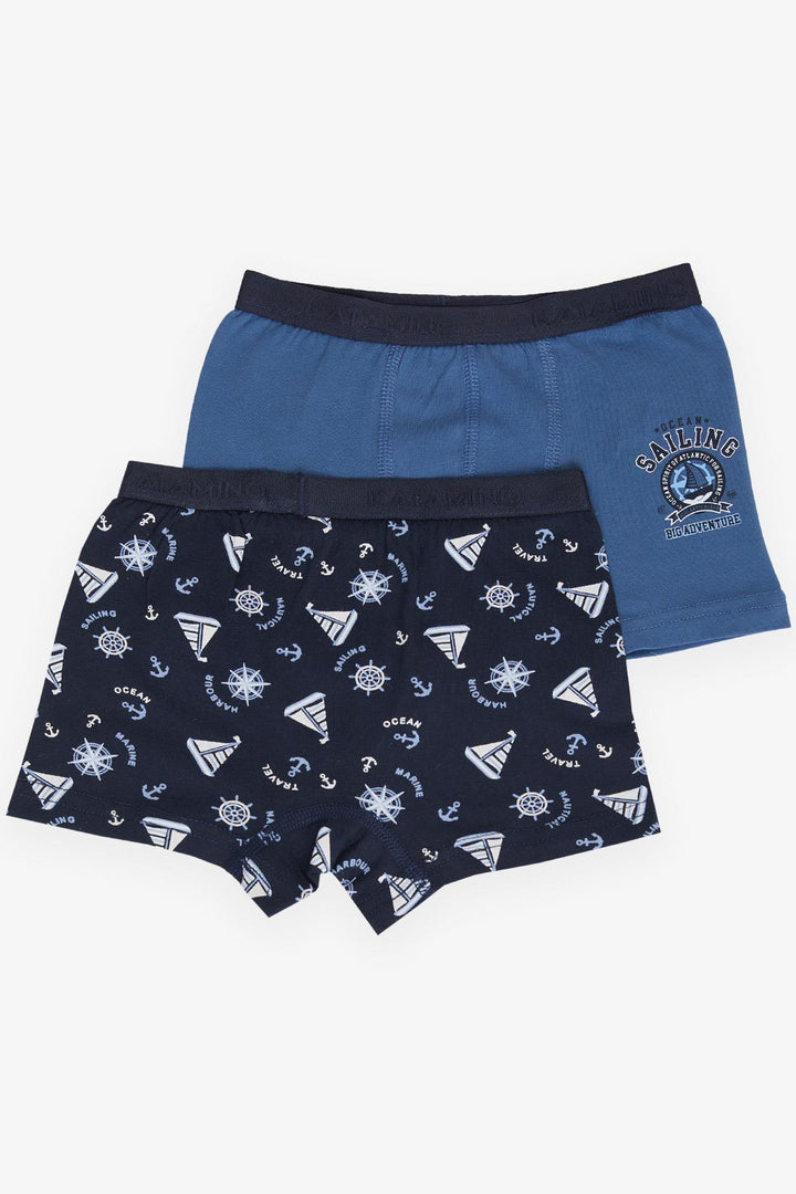 BRE Katamino Boy's 2-Pack Boxer Ocean Themed Anchor Patterned, 13 Years, Mixed Color - Gouda