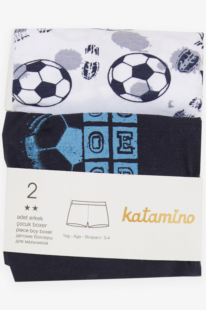 BRE Katamino Boys' 2-Pack Boxer Shorts Football Themed 12 Years, Mixed Color - Koblenz