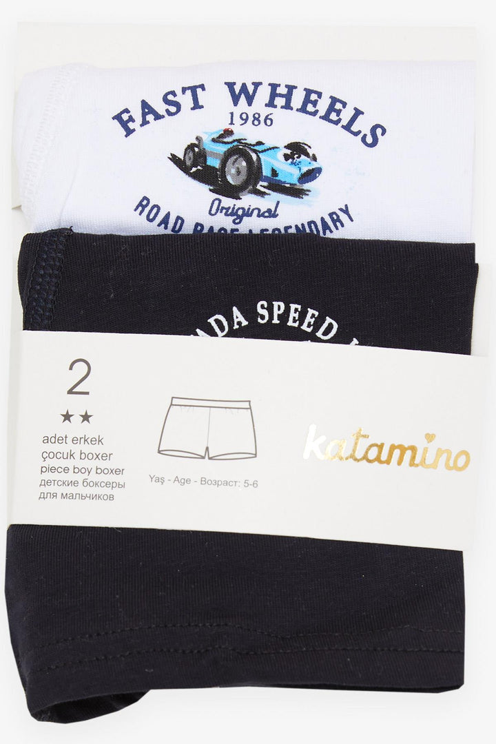 BRE Katamino Boys' Boxer 2-Pack Racing Themed Car Printed 54 Years, Mixed Color - Riccione Marina