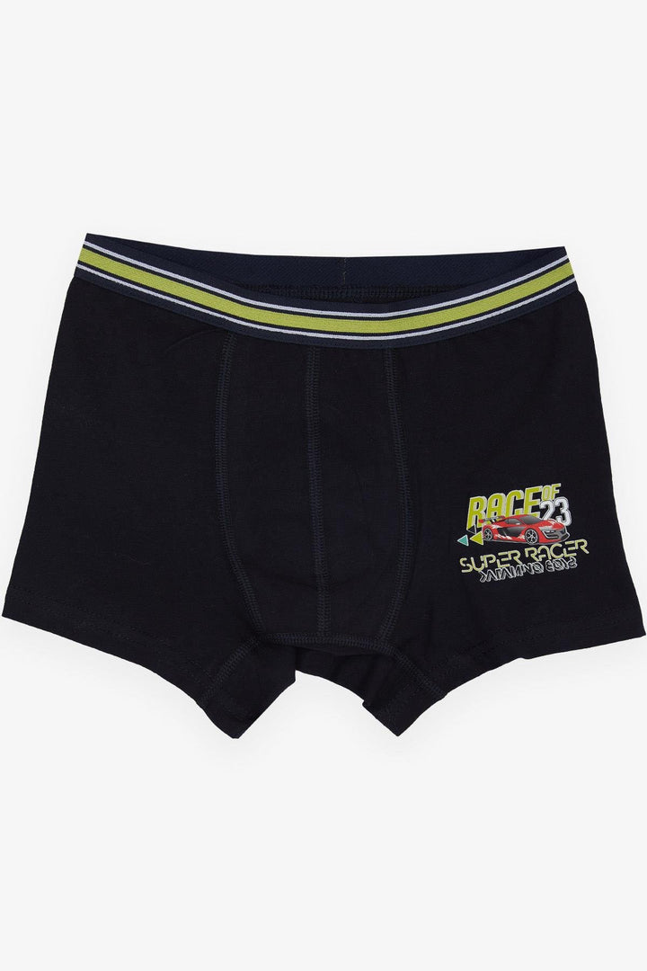 BRE Katamino Boys' Boxer Shorts with Car Racing Print, 70 Years, Navy Blue - San Dimas