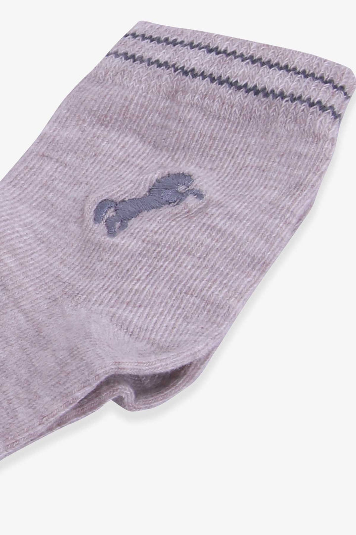 BRE Katamino Boy's Socks with Embroidered Cat Pattern, 1-234 Years, Beige - Commerce City