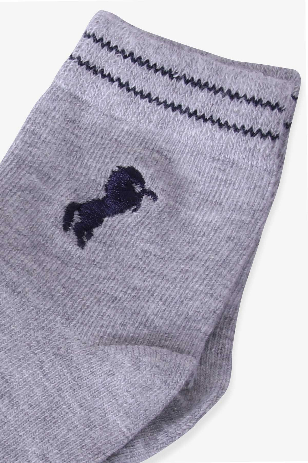 BRE Katamino Boy's Socks with Cat Embroidery 1-234 Years, Gray - Hammersmith