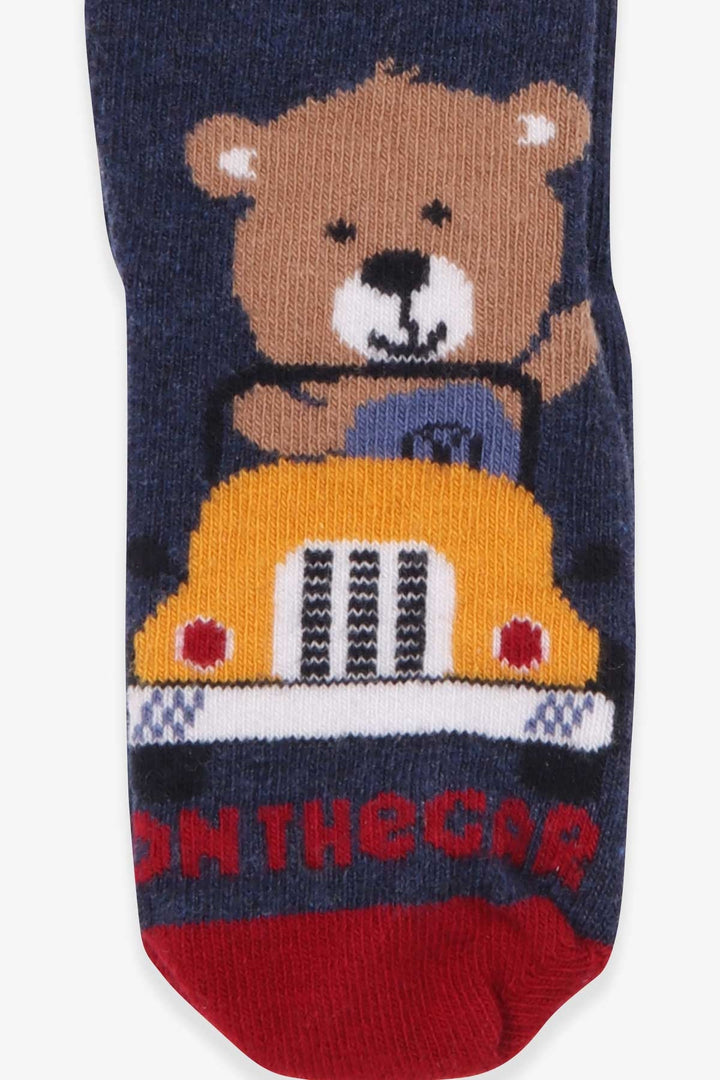 BRE Katamino Boy's Socks with Bear Pattern 1-2-7-8 Years, Indigo - Lombard