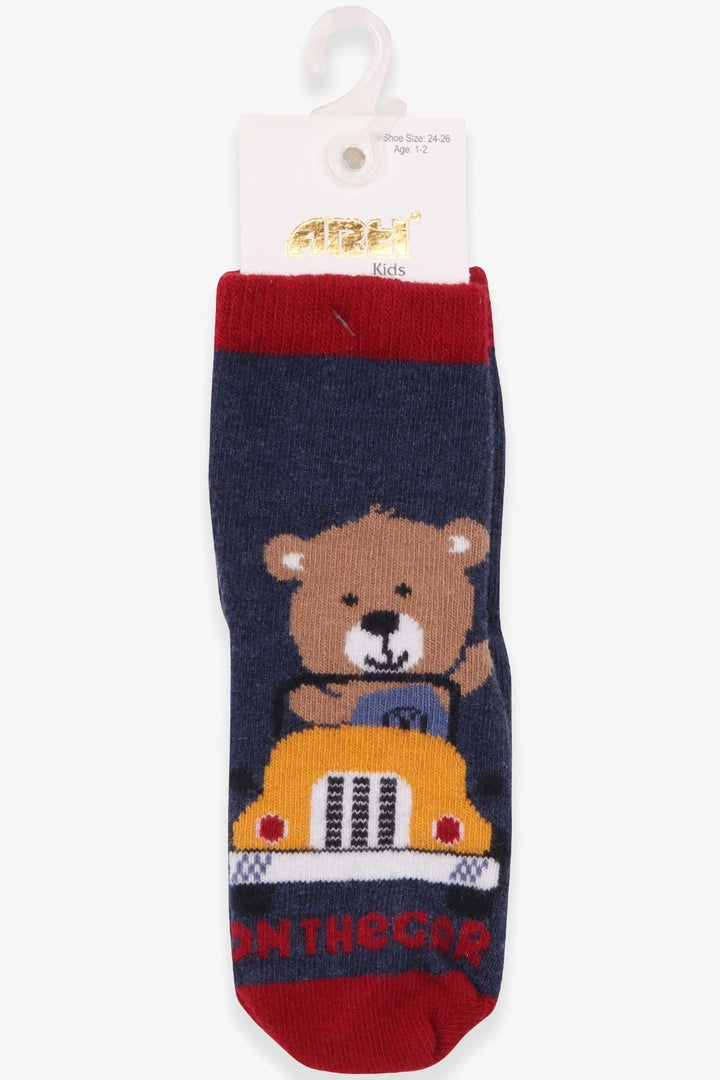 BRE Katamino Boy's Socks with Bear Pattern 1-2-7-8 Years, Indigo - Lombard